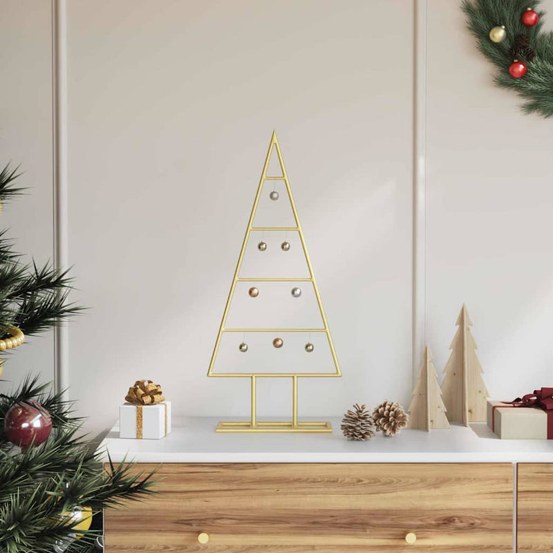 Afbeelding laden in galerijviewer, Vidaxl metalen kerstboom met standaard goud 60 cm poedergecoat staal