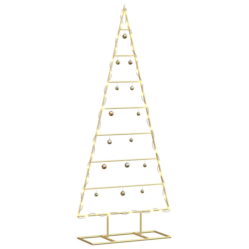 Afbeelding laden in galerijviewer, Vidaxl metalen kerstboom met standaard goud 125 cm poedergecoat staal