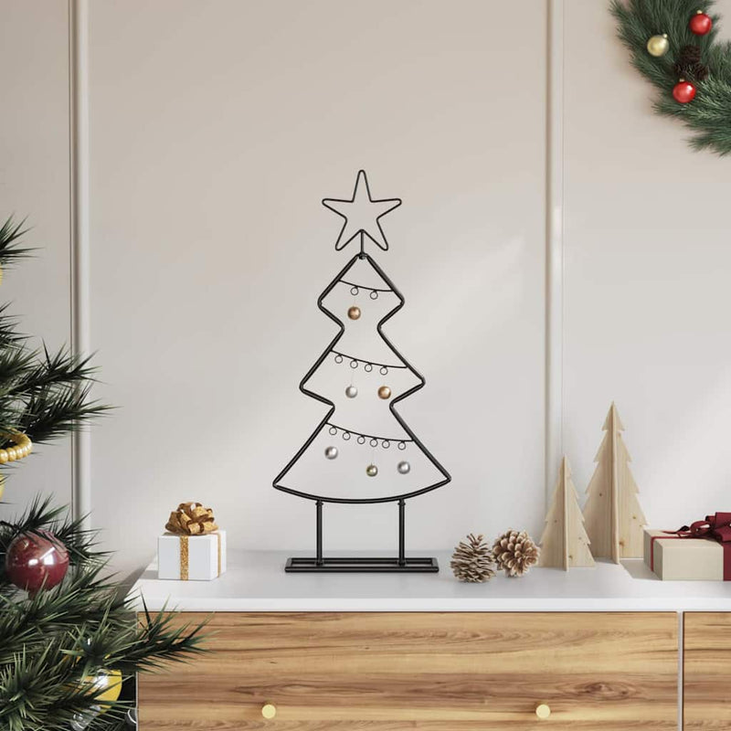 Afbeelding laden in galerijviewer, Vidaxl metalen kerstboom met standaard zwart 60 cm staal