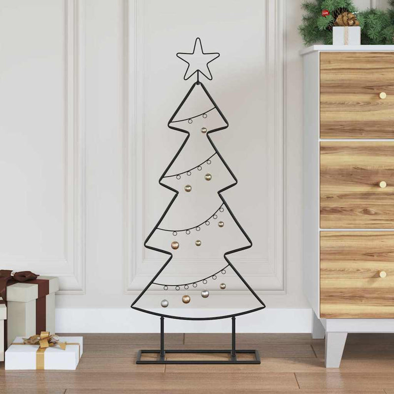 Afbeelding laden in galerijviewer, Vidaxl metalen kerstboom met standaard zwart 90,5 cm staal