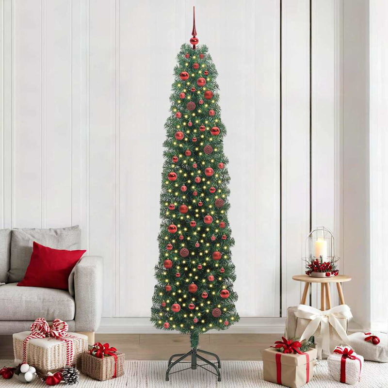 Afbeelding laden in galerijviewer, Vidaxl kunstkerstboom groen 240 cm pvc en staal en kunststof