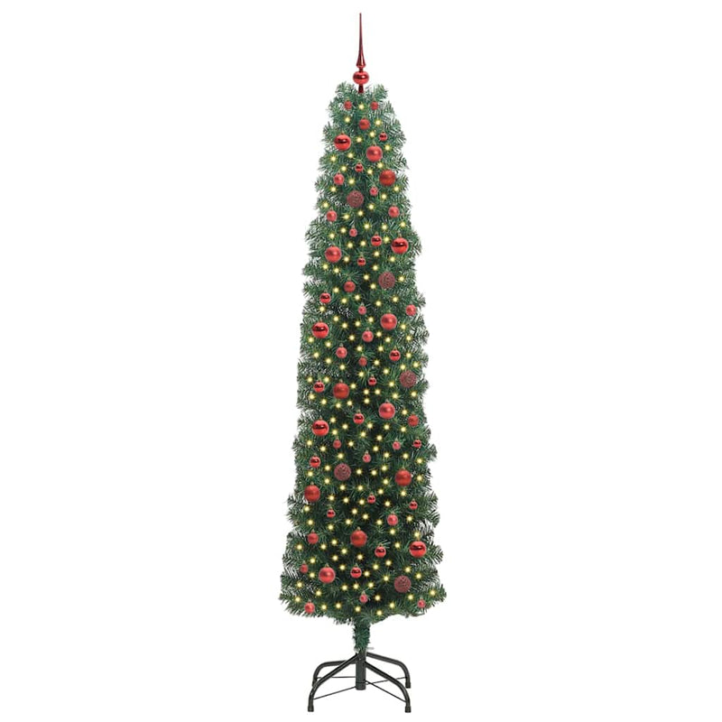 Afbeelding laden in galerijviewer, Vidaxl kunstkerstboom groen 240 cm pvc en staal en kunststof