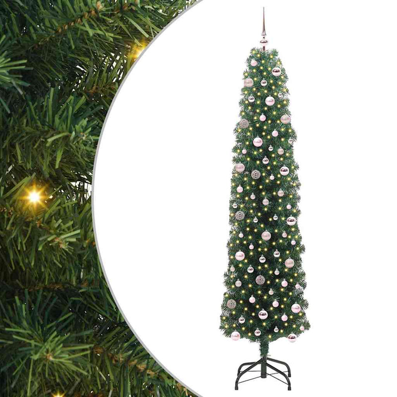 Afbeelding laden in galerijviewer, Vidaxl kunstkerstboom groen 240 cm pvc en staal en kunststof