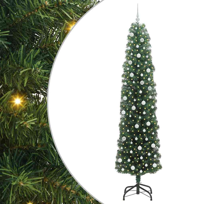 Afbeelding laden in galerijviewer, Vidaxl kunstkerstboom groen 240 cm pvc en staal en kunststof