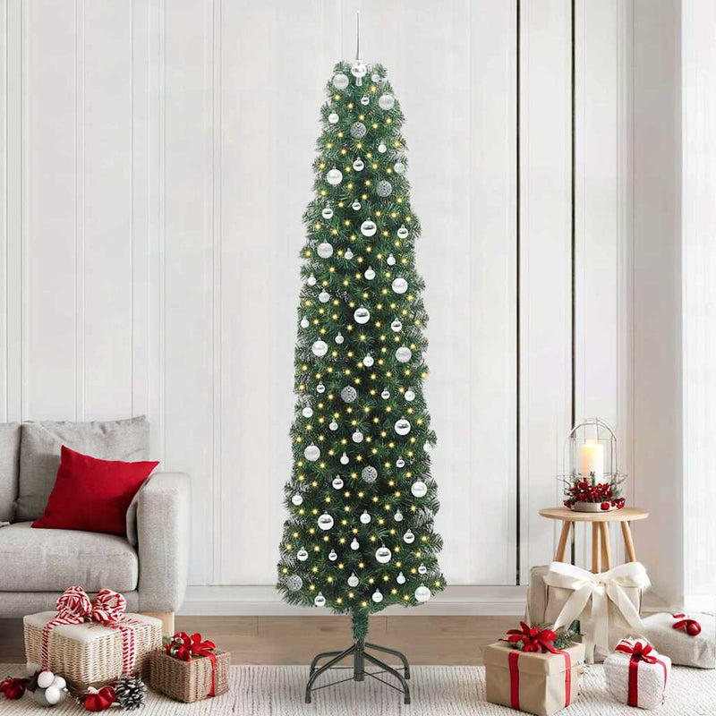Afbeelding laden in galerijviewer, Vidaxl kunstkerstboom groen 240 cm pvc en staal en kunststof