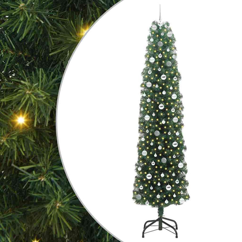 Afbeelding laden in galerijviewer, Vidaxl kunstkerstboom groen 240 cm pvc en staal en kunststof