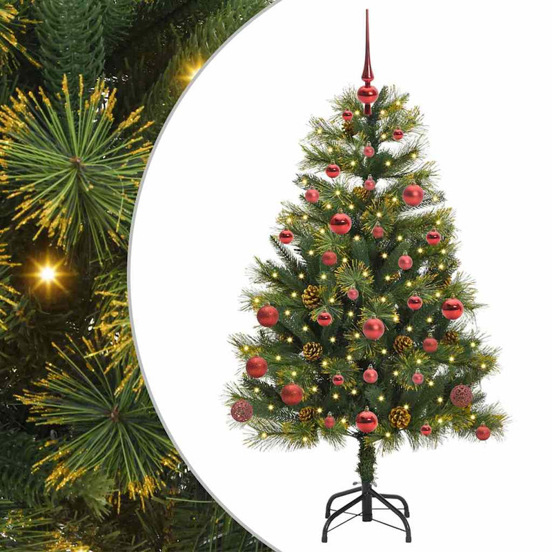Afbeelding laden in galerijviewer, Vidaxl kunstmatige scharnier kerstboom met cones groen 150 cm