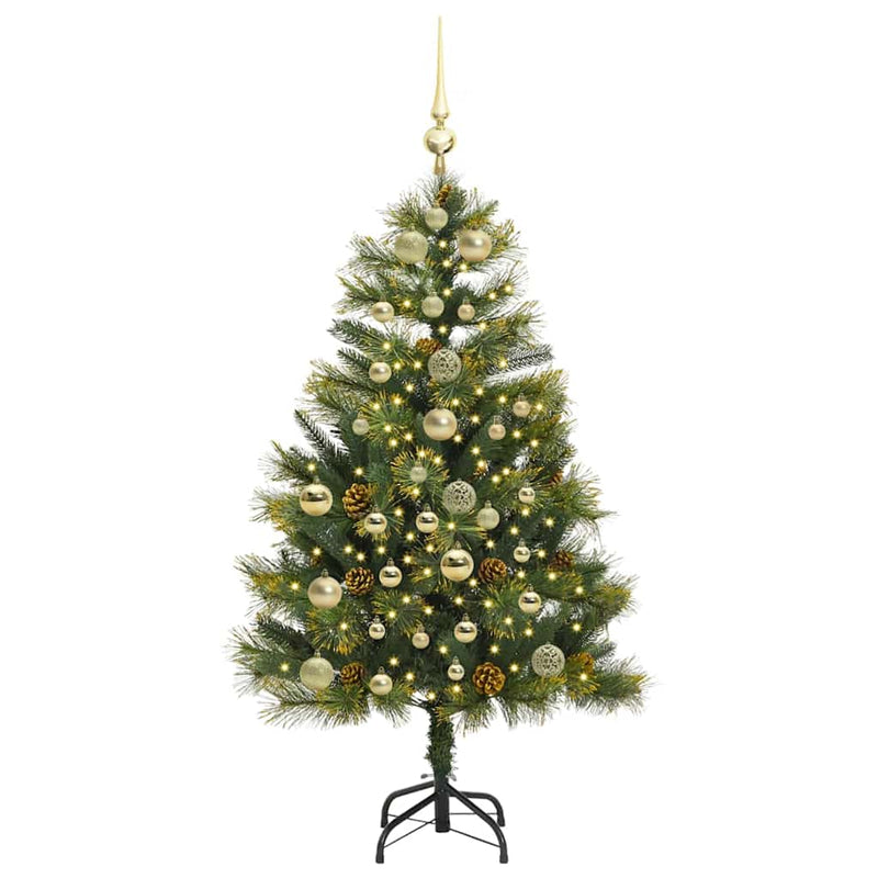 Afbeelding laden in galerijviewer, Vidaxl kunstmatige scharnier kerstboom met cones groen 150 cm