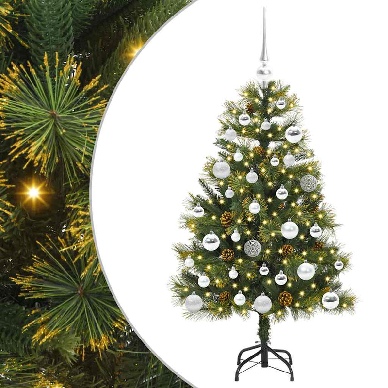 Afbeelding laden in galerijviewer, Vidaxl kunstmatige scharnier kerstboom met cones groen 150 cm