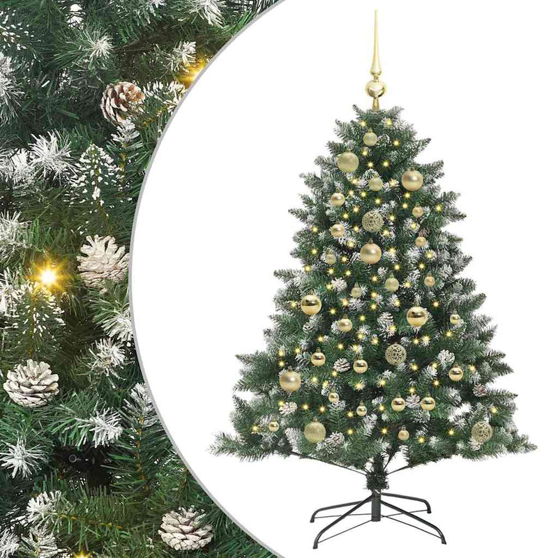 Afbeelding laden in galerijviewer, Vidaxl kunstkerstboom met 150 led groen 120 cm pvc en plastic en staal