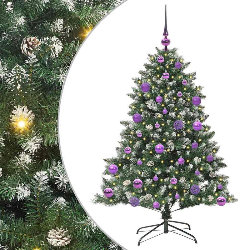 Afbeelding laden in galerijviewer, Vidaxl kunstkerstboom met 150 led groen 120 cm pvc en plastic en staal