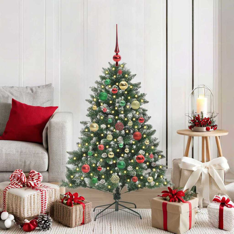 Afbeelding laden in galerijviewer, Vidaxl kunstkerstboom met 150 led groen 120 cm pvc en plastic en staal