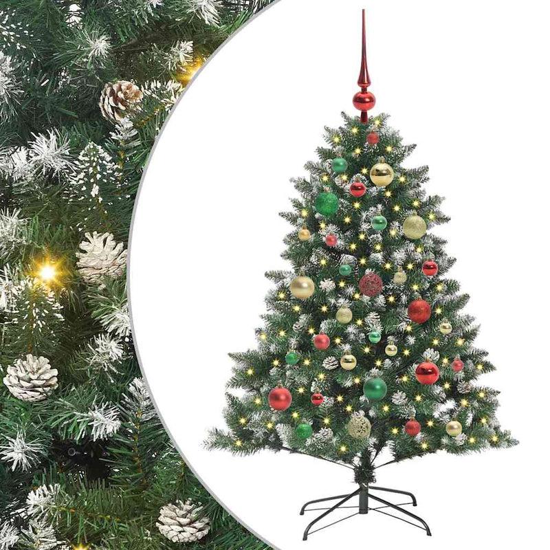 Afbeelding laden in galerijviewer, Vidaxl kunstkerstboom met 150 led groen 120 cm pvc en plastic en staal