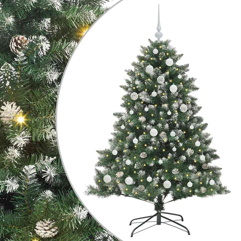 Afbeelding laden in galerijviewer, Vidaxl kunstkerstboom met 150 led groen 150 cm pvc en plastic en staal