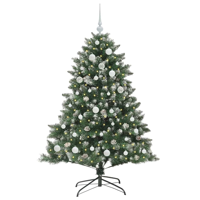 Afbeelding laden in galerijviewer, Vidaxl kunstkerstboom met 150 led groen 150 cm pvc en plastic en staal