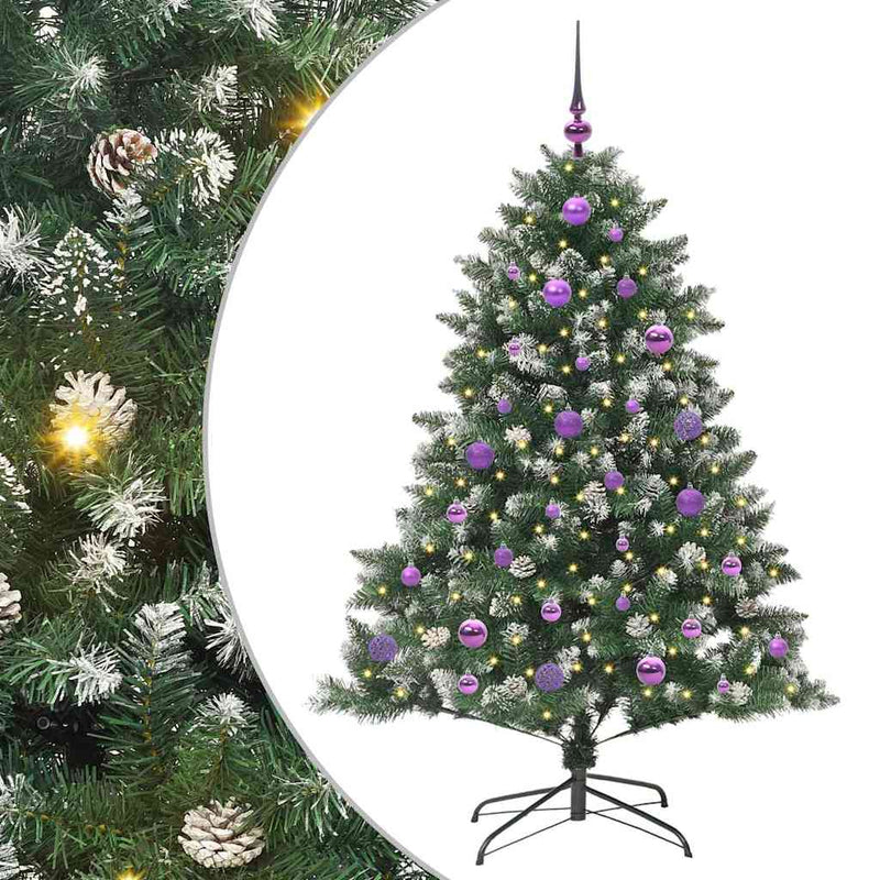 Afbeelding laden in galerijviewer, Vidaxl kunstkerstboom met 150 led groen 150 cm pvc en plastic en staal