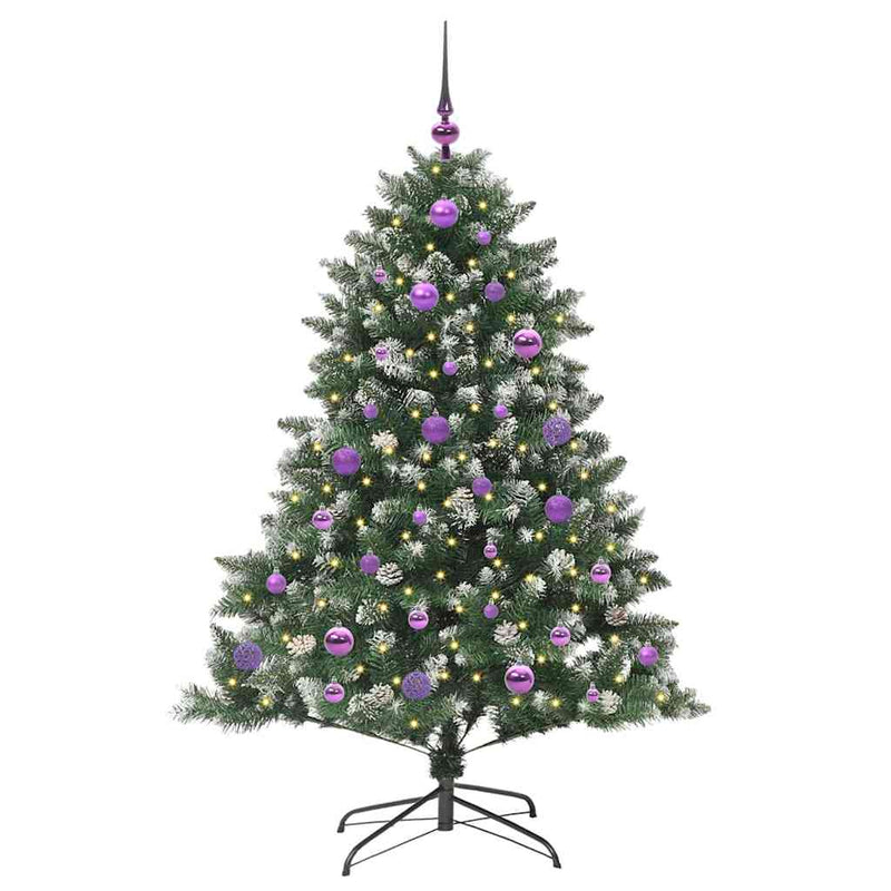 Afbeelding laden in galerijviewer, Vidaxl kunstkerstboom met 150 led groen 150 cm pvc en plastic en staal