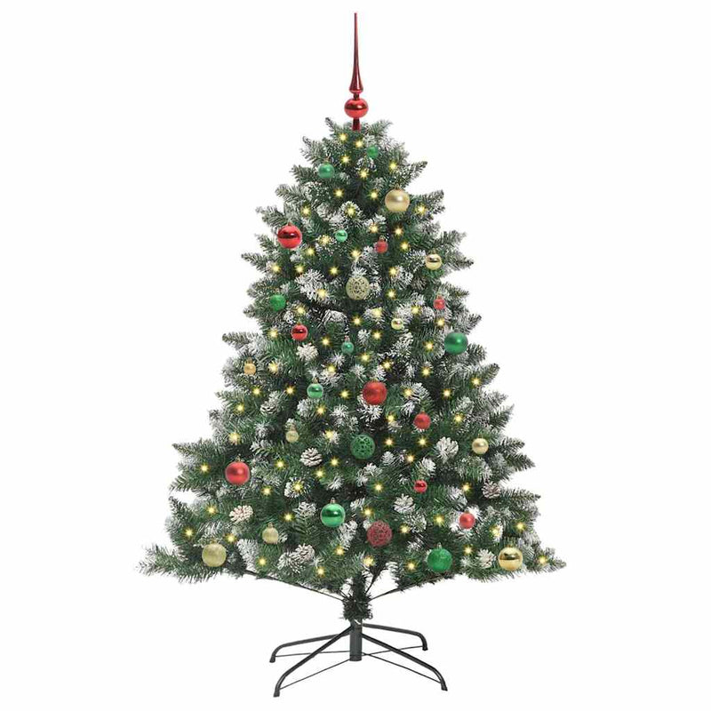 Afbeelding laden in galerijviewer, Vidaxl kunstkerstboom met 150 led groen 150 cm pvc en plastic en staal