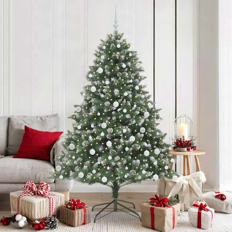 Afbeelding laden in galerijviewer, Vidaxl kunstkerstboom met 300 led groen 180 cm pvc en plastic en staal