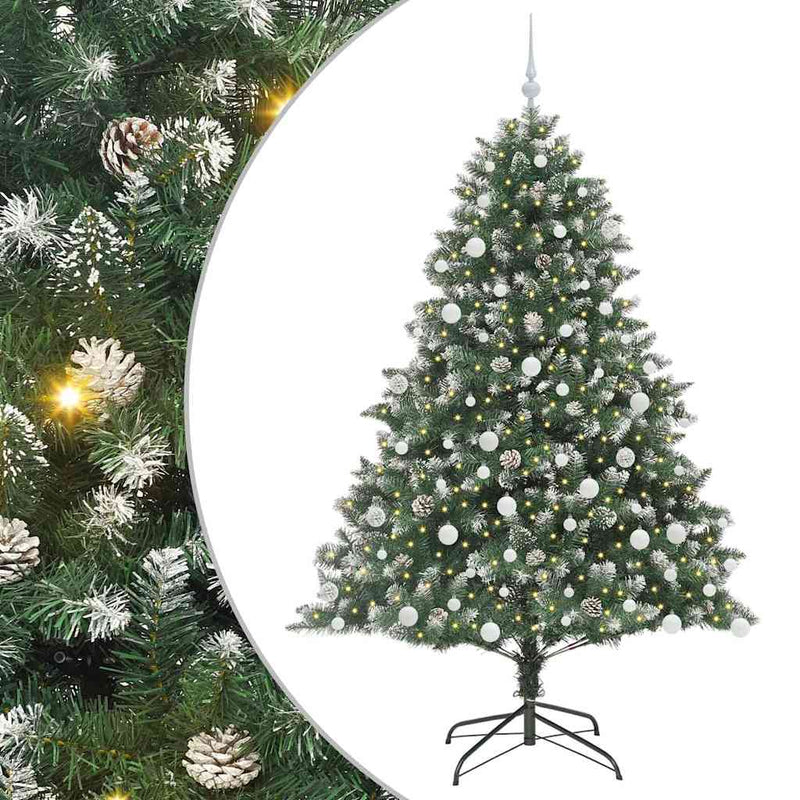 Afbeelding laden in galerijviewer, Vidaxl kunstkerstboom met 300 led groen 180 cm pvc en plastic en staal