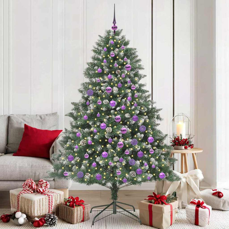 Afbeelding laden in galerijviewer, Vidaxl kunstkerstboom met 300 led groen 180 cm pvc en plastic en staal