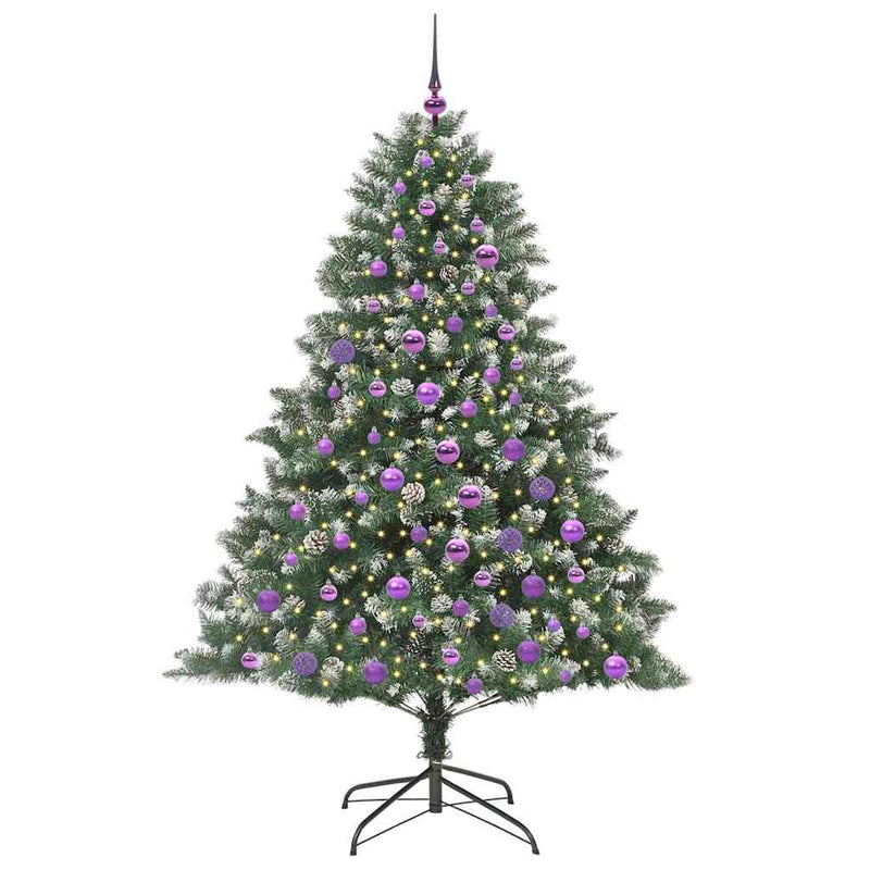 Afbeelding laden in galerijviewer, Vidaxl kunstkerstboom met 300 led groen 180 cm pvc en plastic en staal