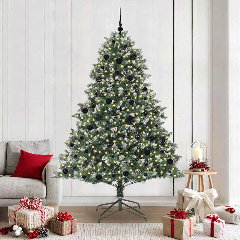 Afbeelding laden in galerijviewer, Vidaxl kunstkerstboom met 300 led groen 210 cm pvc en plastic en staal