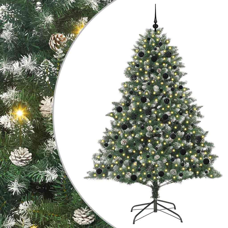 Afbeelding laden in galerijviewer, Vidaxl kunstkerstboom met 300 led groen 210 cm pvc en plastic en staal