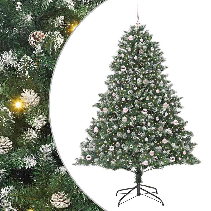 Afbeelding laden in galerijviewer, Vidaxl kunstkerstboom met 300 led groen 210 cm pvc en plastic en staal