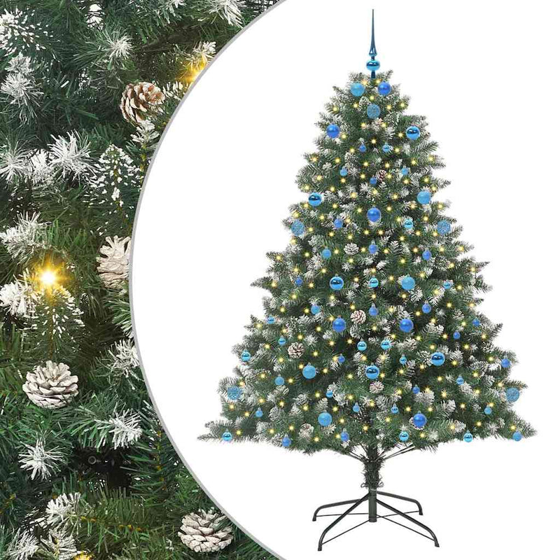 Afbeelding laden in galerijviewer, Vidaxl kunstkerstboom met 300 led groen 210 cm pvc en plastic en staal