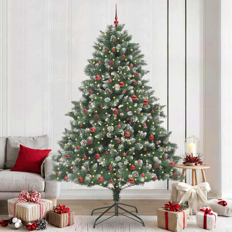 Afbeelding laden in galerijviewer, Vidaxl kunstkerstboom met 300 led groen 240 cm pvc en plastic en staal