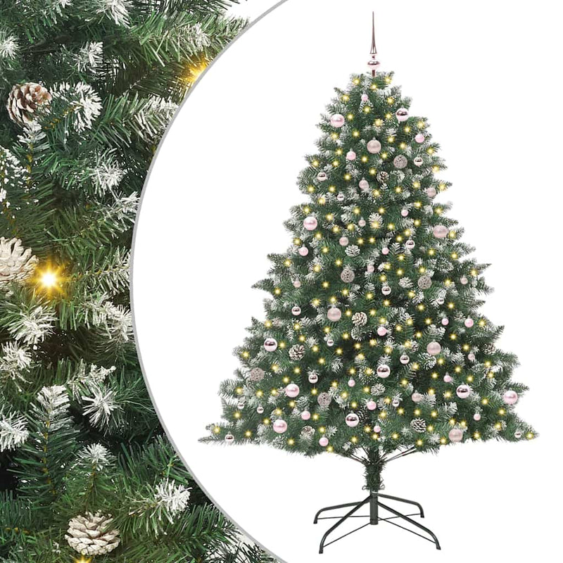 Afbeelding laden in galerijviewer, Vidaxl kunstkerstboom met 300 led groen 240 cm pvc en plastic en staal