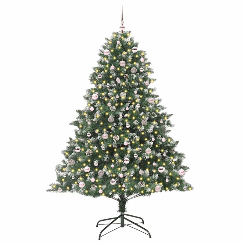 Afbeelding laden in galerijviewer, Vidaxl kunstkerstboom met 300 led groen 240 cm pvc en plastic en staal