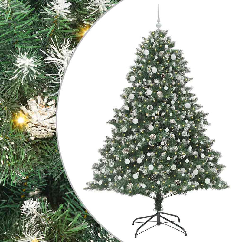 Afbeelding laden in galerijviewer, Vidaxl kunstkerstboom met 300 led groen 240 cm pvc en plastic en staal