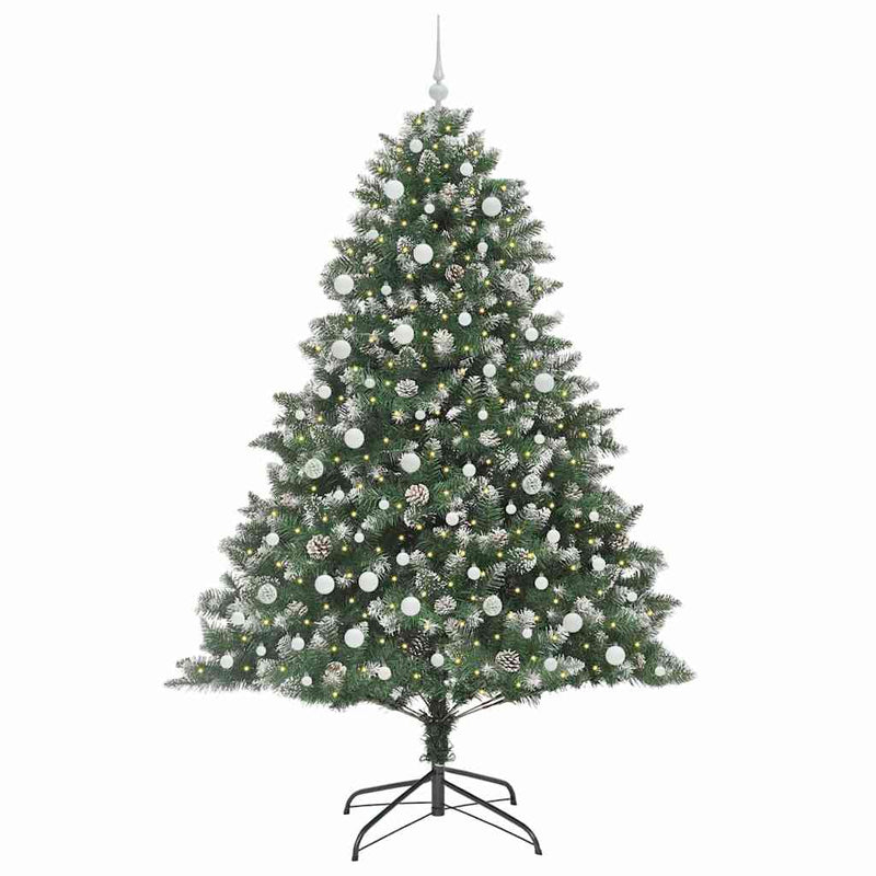 Afbeelding laden in galerijviewer, Vidaxl kunstkerstboom met 300 led groen 240 cm pvc en plastic en staal