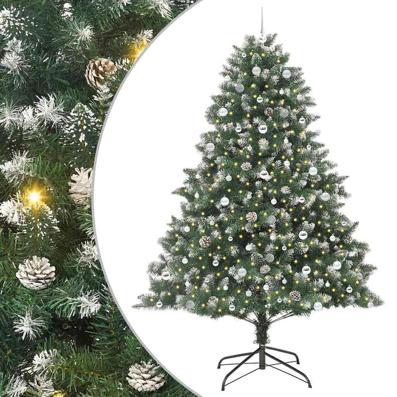 Afbeelding laden in galerijviewer, Vidaxl kunstkerstboom met 300 led groen 240 cm pvc en plastic en staal