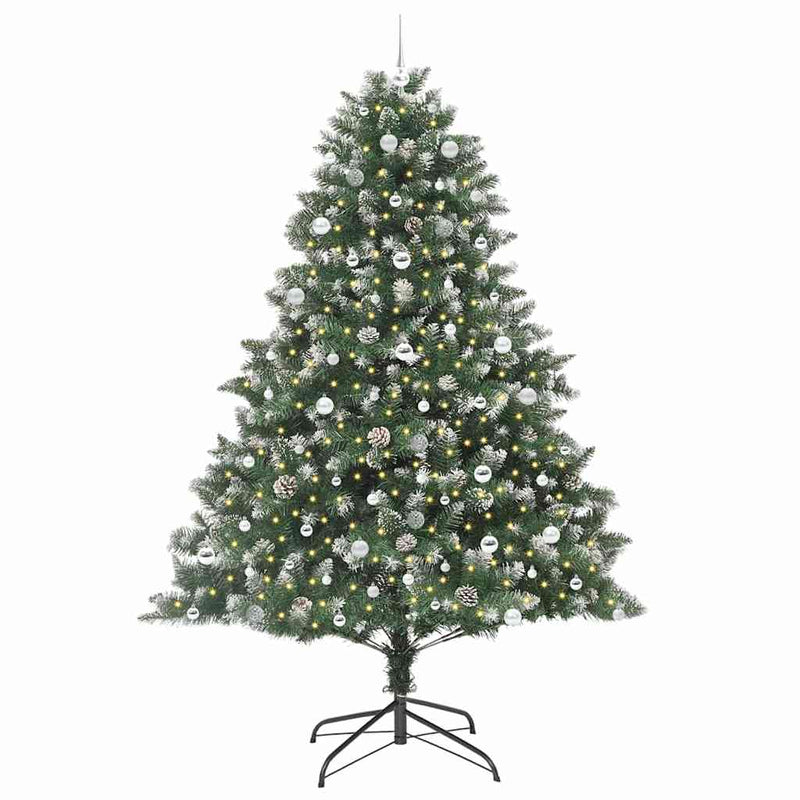 Afbeelding laden in galerijviewer, Vidaxl kunstkerstboom met 300 led groen 240 cm pvc en plastic en staal