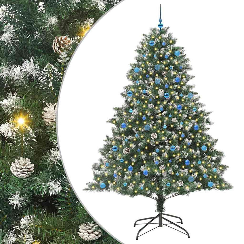 Afbeelding laden in galerijviewer, Vidaxl kunstkerstboom met 300 led groen 240 cm pvc en plastic en staal