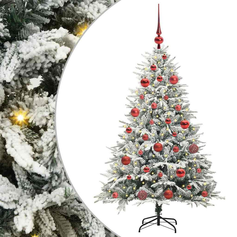 Afbeelding laden in galerijviewer, Vidaxl artificial pre-lit kerstboom met ballenset groen 150 cm