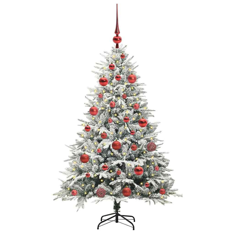 Afbeelding laden in galerijviewer, Vidaxl artificial pre-lit kerstboom met ballenset groen 150 cm