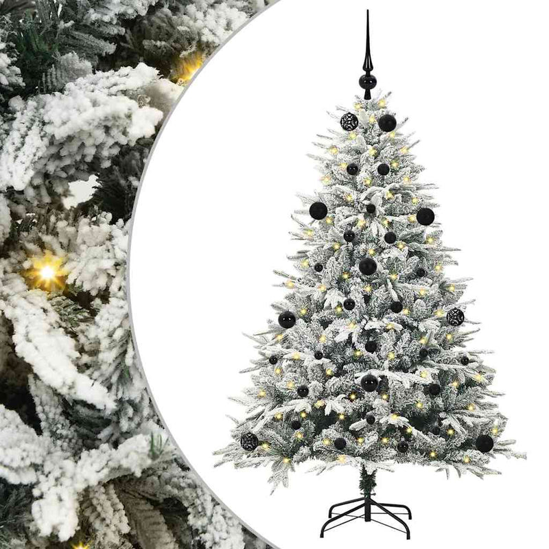 Afbeelding laden in galerijviewer, Vidaxl artificial pre-lit kerstboom met ballenset groen 150 cm