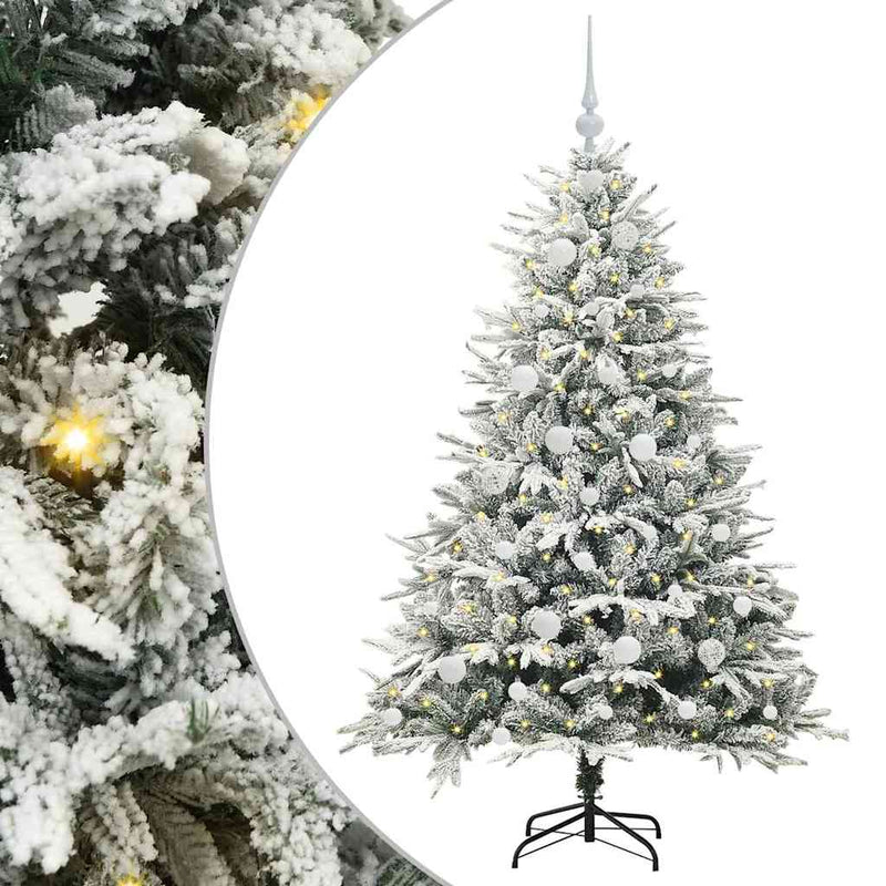 Afbeelding laden in galerijviewer, Vidaxl artificial pre-lit kerstboom met ballenset groen 150 cm