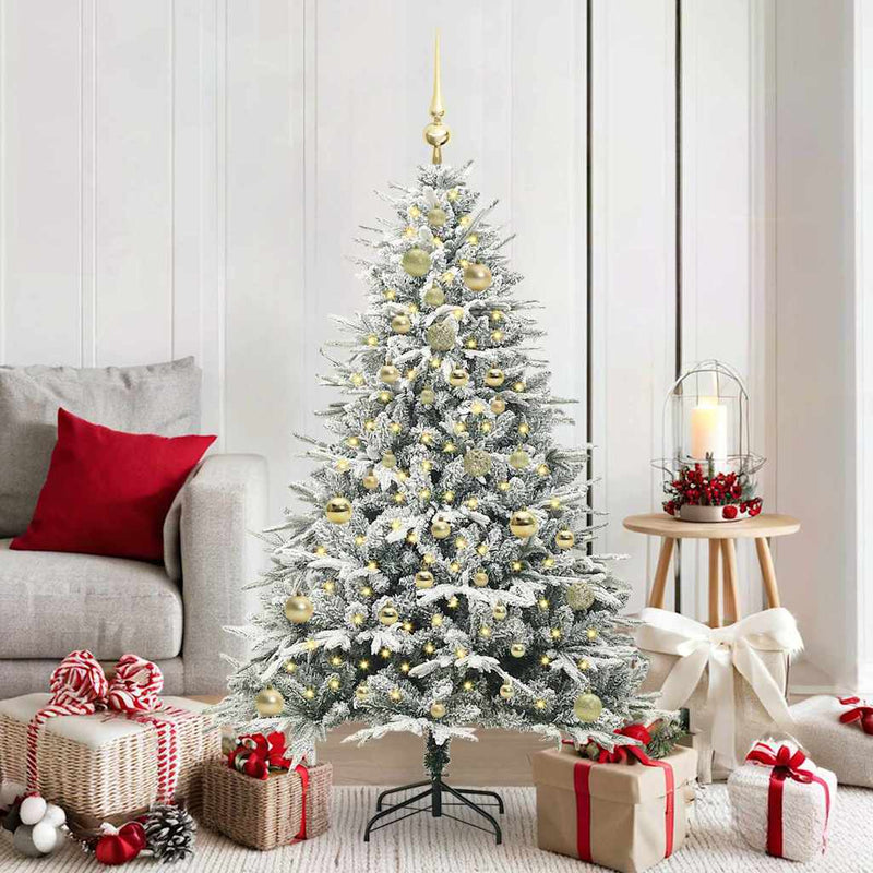 Afbeelding laden in galerijviewer, Vidaxl artificial pre-lit kerstboom met ballenset groen 150 cm
