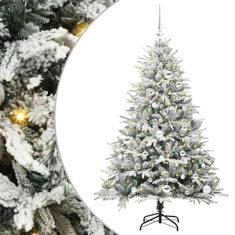 Afbeelding laden in galerijviewer, Vidaxl artificial pre-lit kerstboom met ballenset groen 150 cm