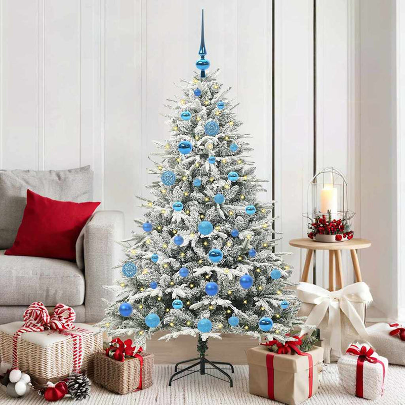 Afbeelding laden in galerijviewer, Vidaxl artificial pre-lit kerstboom met ballenset groen 150 cm