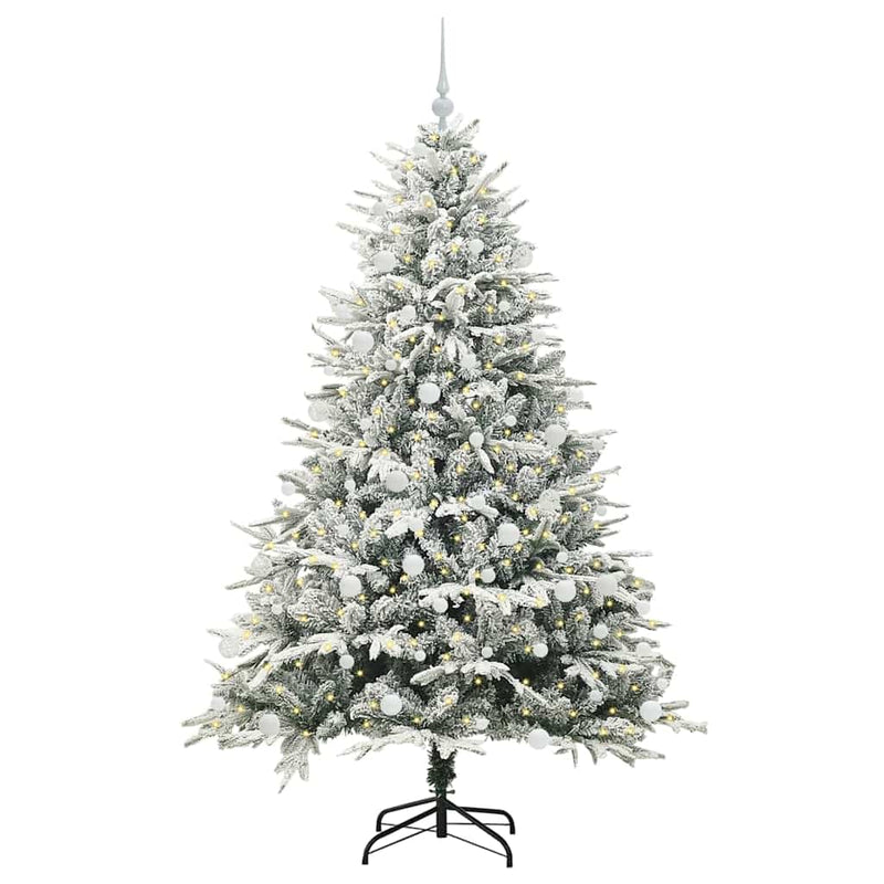 Afbeelding laden in galerijviewer, Vidaxl artificial pre-lit kerstboom met ballenset groen 180 cm