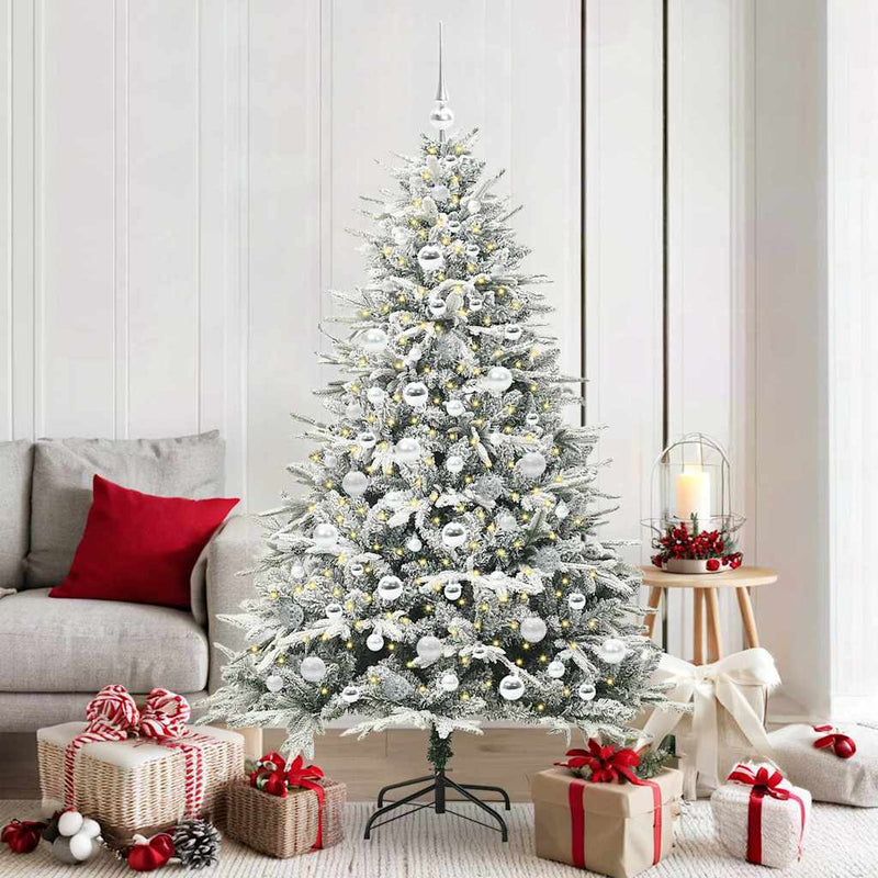 Afbeelding laden in galerijviewer, Vidaxl artificial pre-lit kerstboom met ballenset groen 180 cm