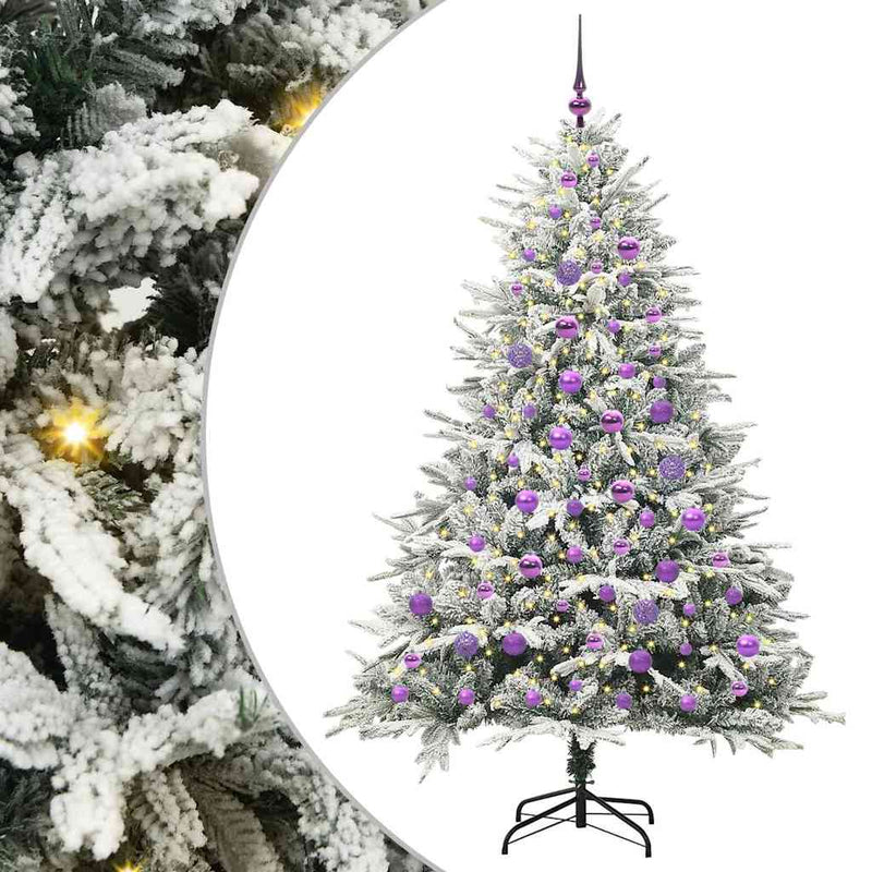 Afbeelding laden in galerijviewer, Vidaxl artificial pre-lit kerstboom met ballenset groen 180 cm
