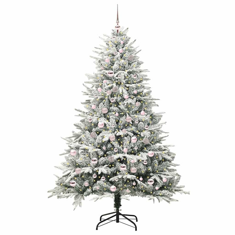 Chargez l'image dans la visionneuse de la galerie, Vidaxl artificial pre-lit kerstboom met ballenset groen 210 cm