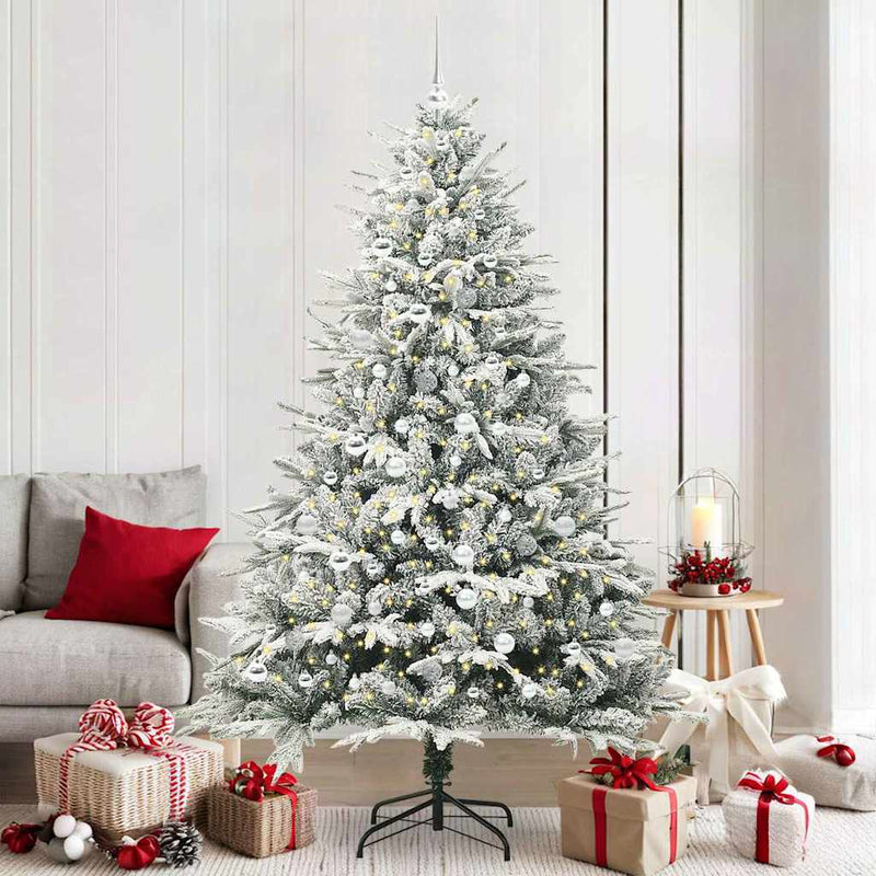 Afbeelding laden in galerijviewer, Vidaxl artificial pre-lit kerstboom met ballenset groen 210 cm